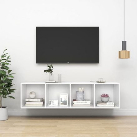 fehér falra szerelhető forgácslap TV-szekrény 37x37x142,5 cm
