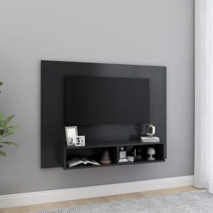 szürke fali forgácslap TV-szekrény 120 x 23,5 x 90 cm