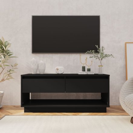 fekete forgácslap TV-szekrény 102 x 41 x 44 cm