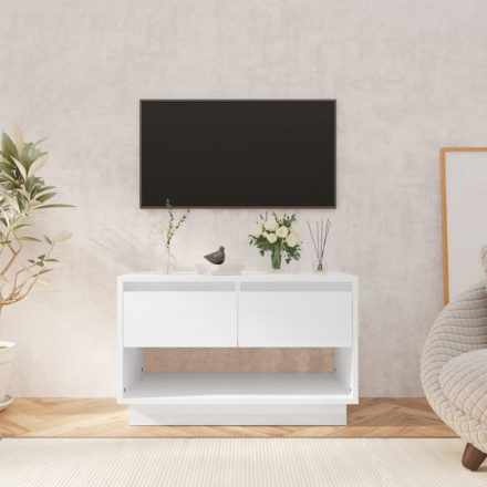 magasfényű fehér forgácslap TV-szekrény 70 x 41 x 44 cm