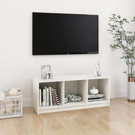 fehér tömör fenyőfa TV-szekrény 104 x 33 x 41 cm