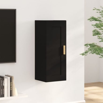 fekete szerelt fa faliszekrény 35 x 34 x 90 cm