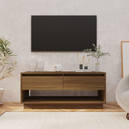 barna tölgy színű forgácslap TV-szekrény 102 x 41 x 44 cm
