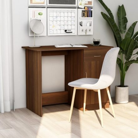 barna tölgy színű szerelt fa íróasztal 100 x 50 x 76 cm