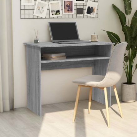 szürke sonoma színű szerelt fa íróasztal 90x50x74 cm	