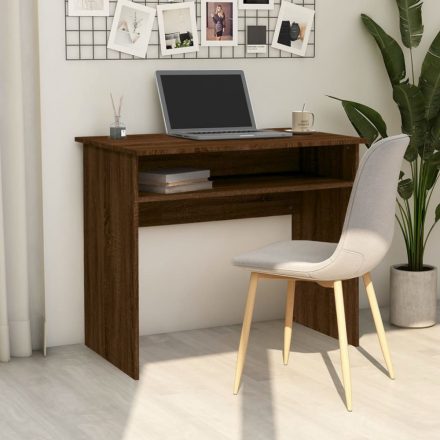 barna tölgy színű szerelt fa íróasztal 90 x 50 x 74 cm	
