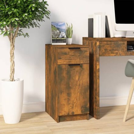 füstös tölgy színű szerelt fa íróasztalszekrény 33,5x50x75 cm