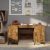 füstös tölgy színű szerelt fa íróasztal 140 x 50 x 75 cm