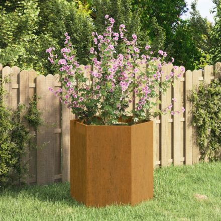 rozsda színű corten acél növénytartó 40 x 40 x 45 cm