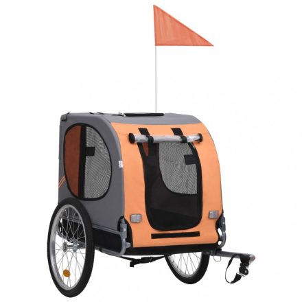 narancssárga és szürke kisállatszállító kerékpár utánfutó
