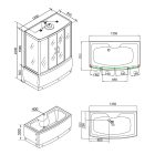 Emilia 135 Hidromasszázs Kádkabin elektronikával Black